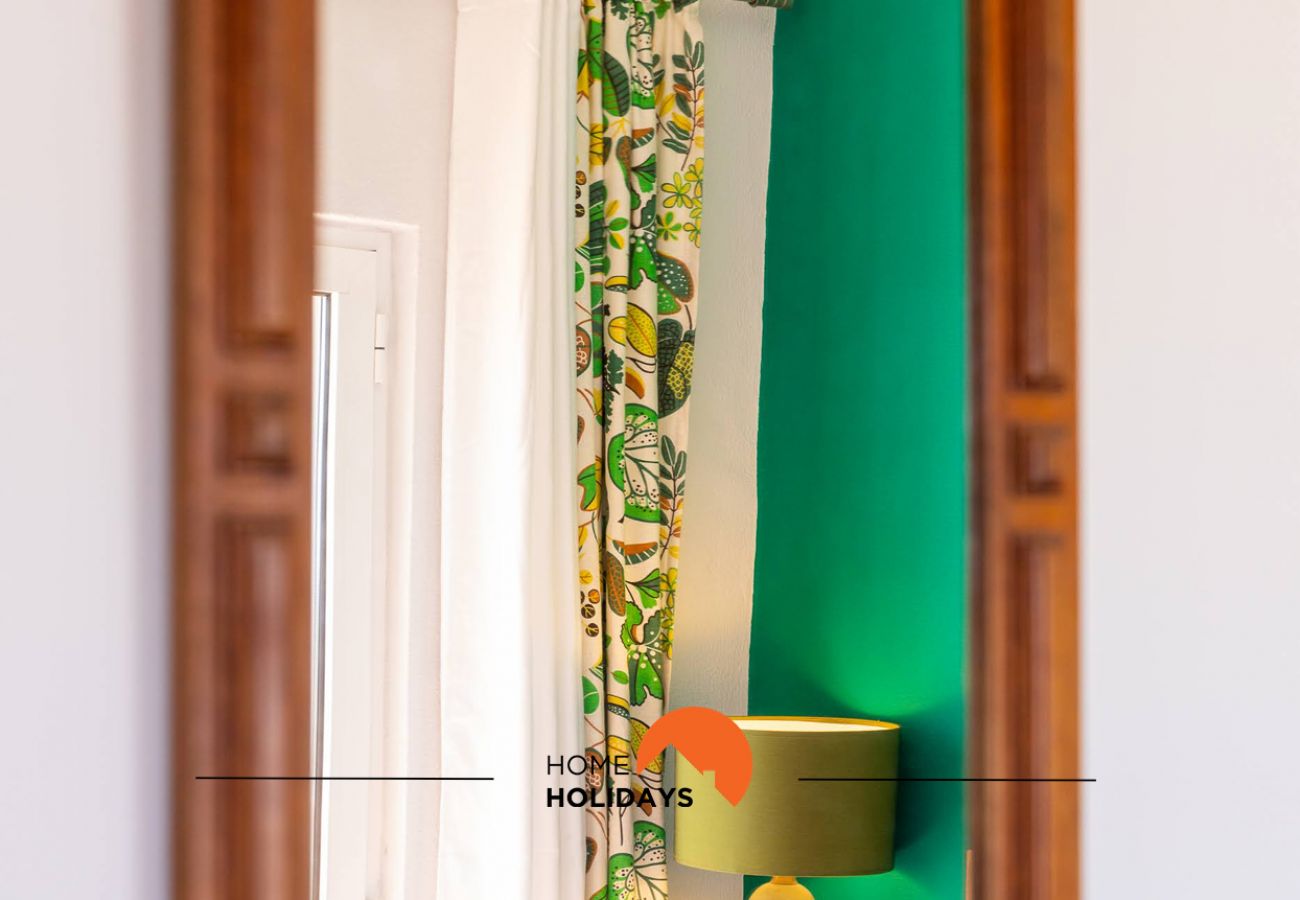 Decoração verde e floral